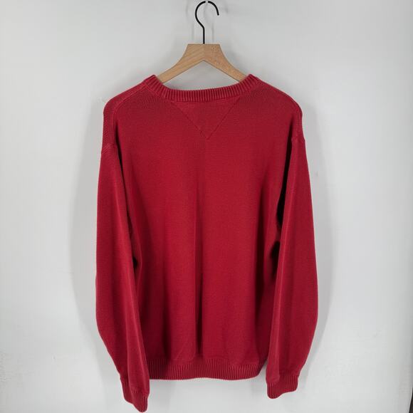 Vintage Tommy Hilfiger Classic Men's Crewneck Knit Pullover Red Sweater Size XL - Picture 2 of 8